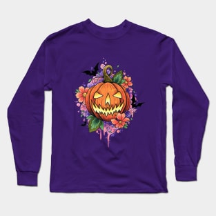 Jack O Lantern Pumpkin Design by Lorna Laine Long Sleeve T-Shirt